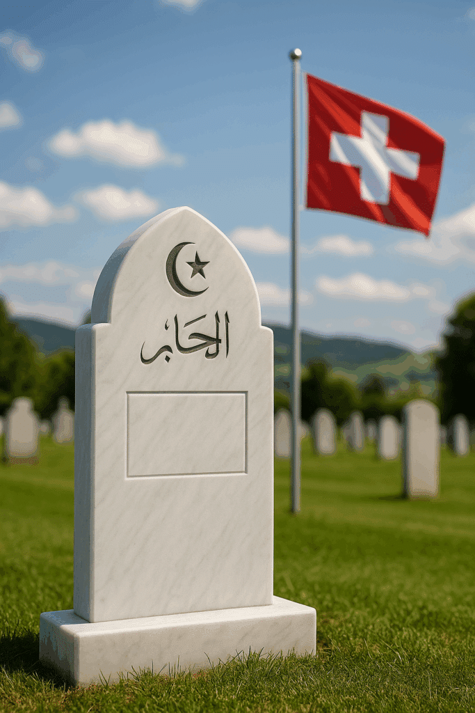 Muslimische Grabstein für die Schweiz