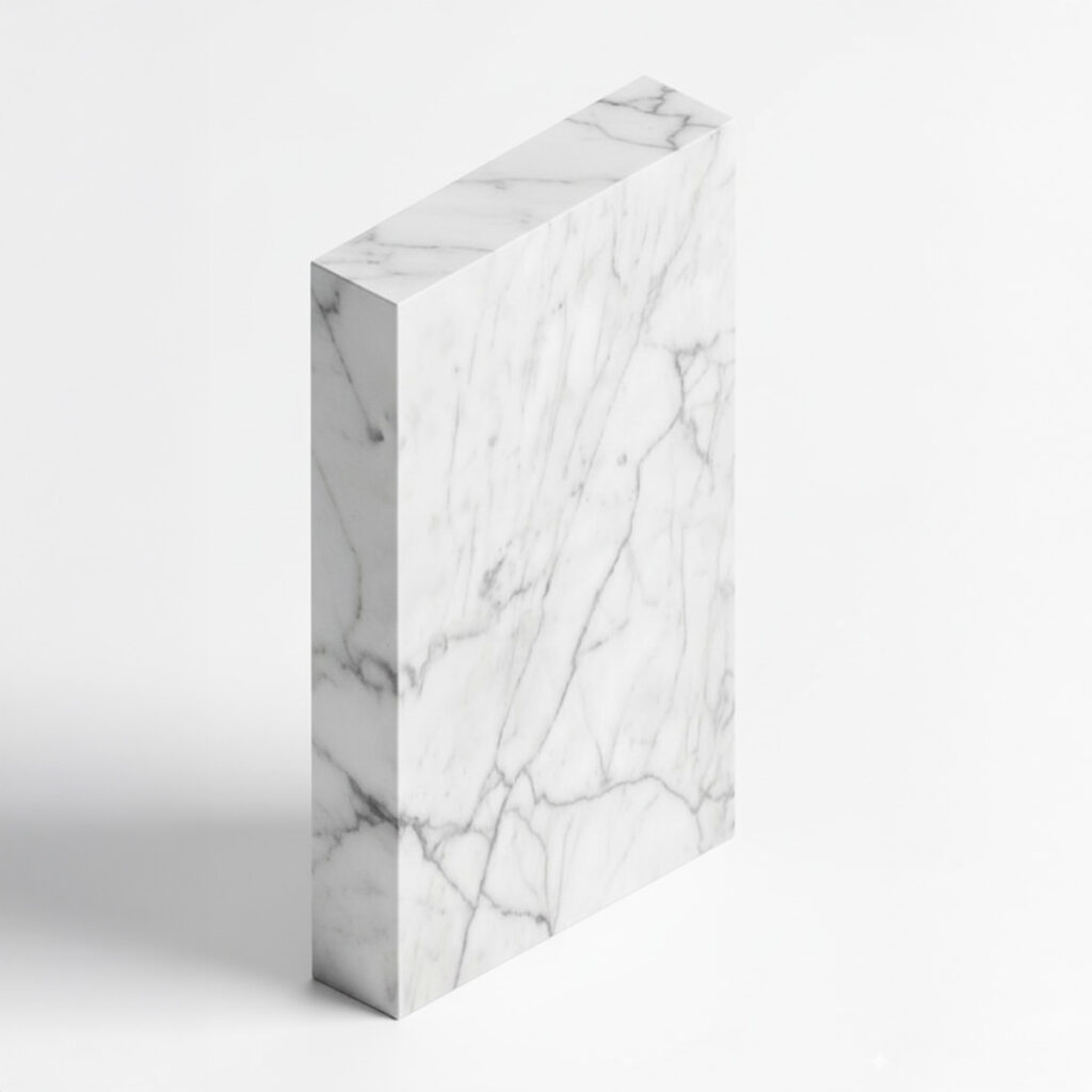 Marmor Grabstein weiß – Bianco Carrara – klassischer Marmor mit feiner, grauer Aderung