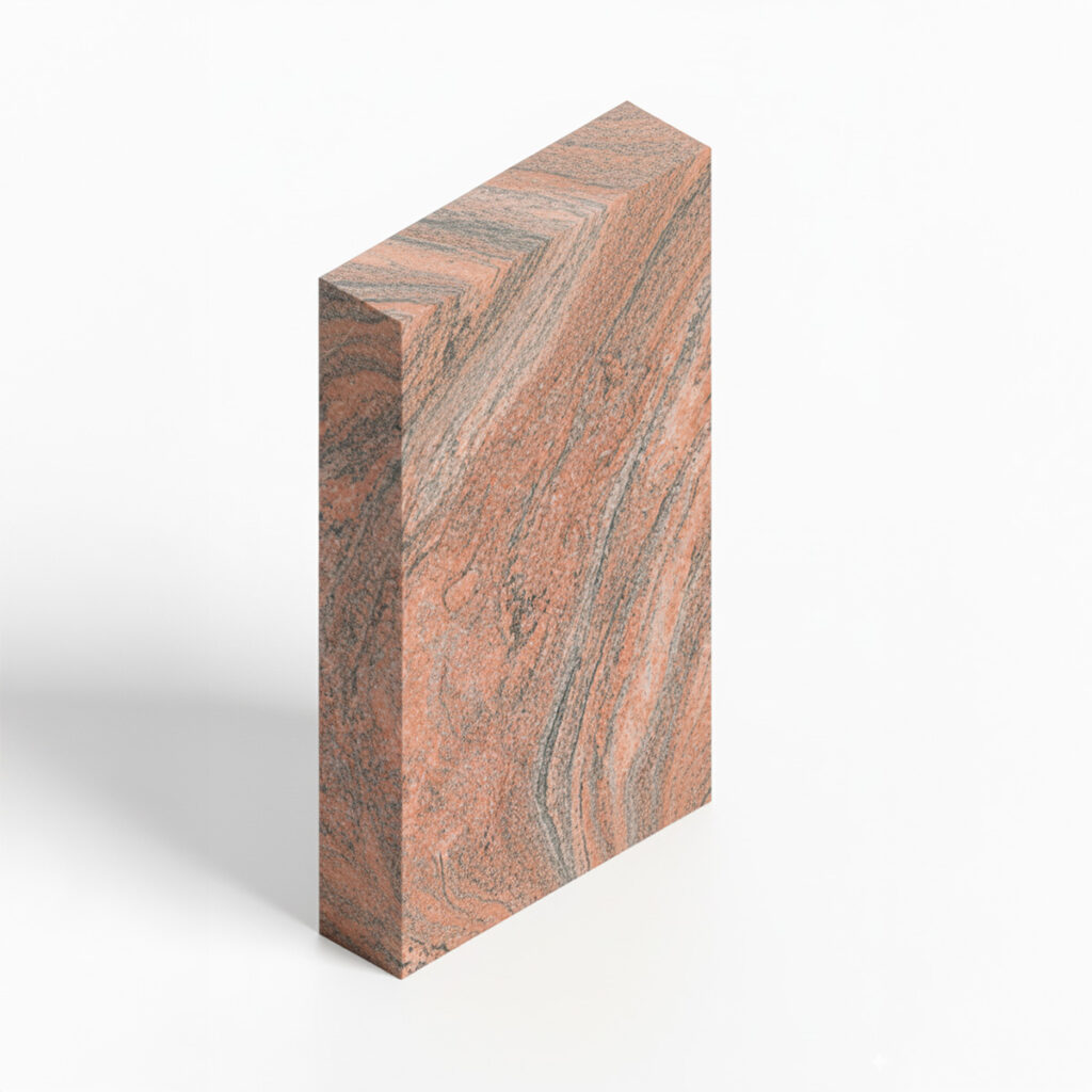 Granit Grabstein beige – Indian Juparana – Naturstein mit warmer, rötlich-grauer Aderung