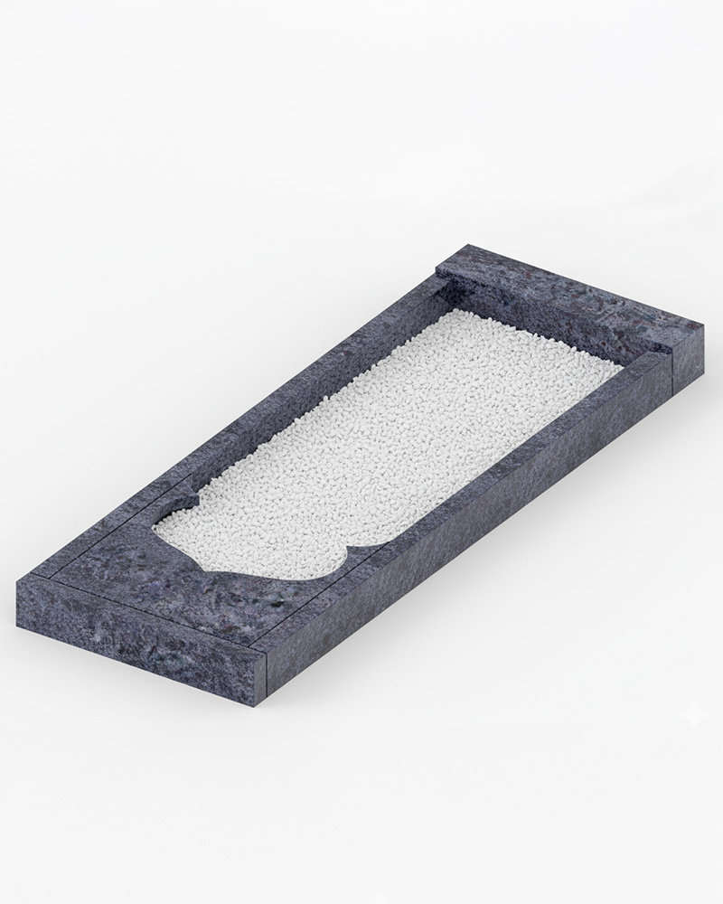 Einfassung mit Teilabdeckung