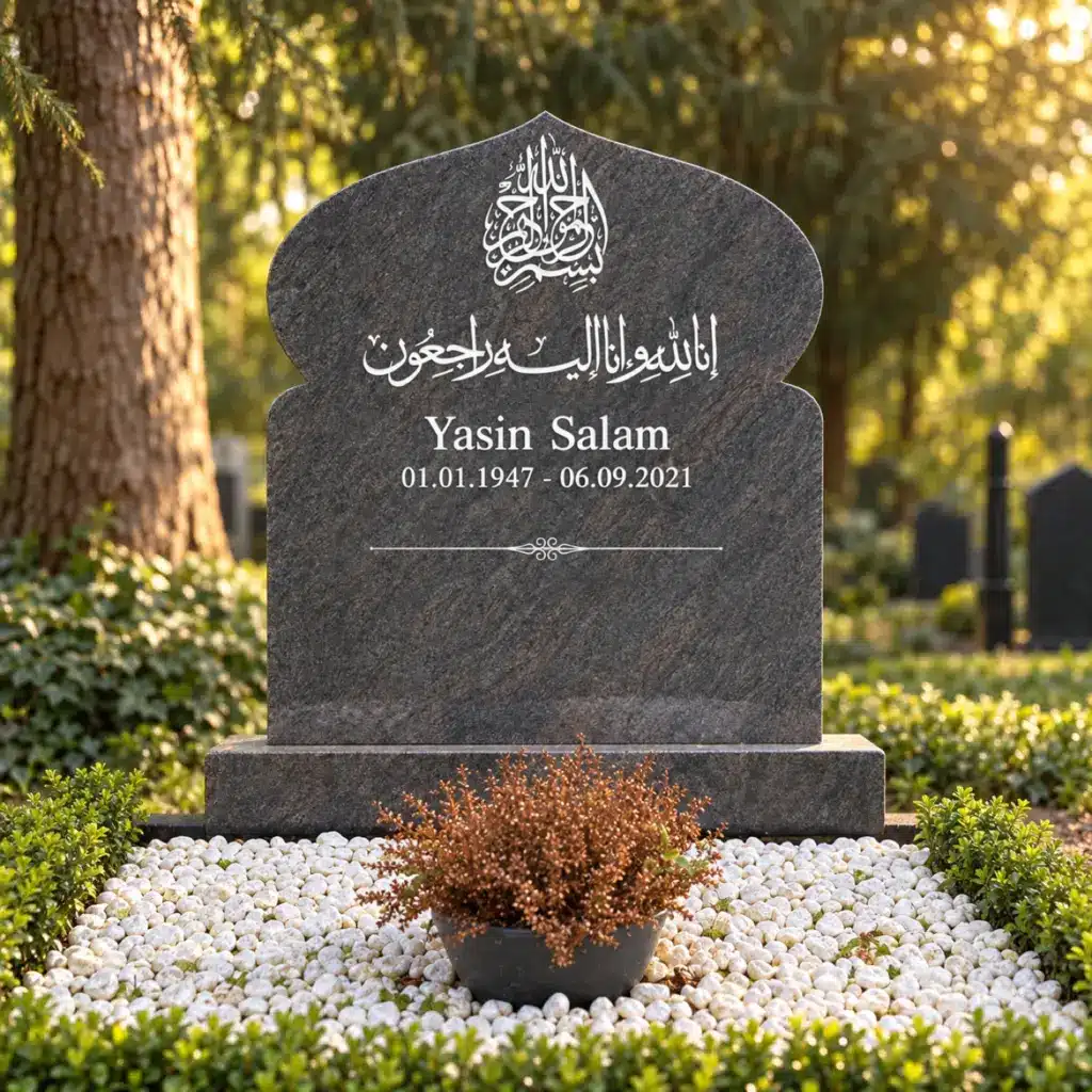Doppelgrabstein Modell Noor aus Paradiso auf dem Friedhof