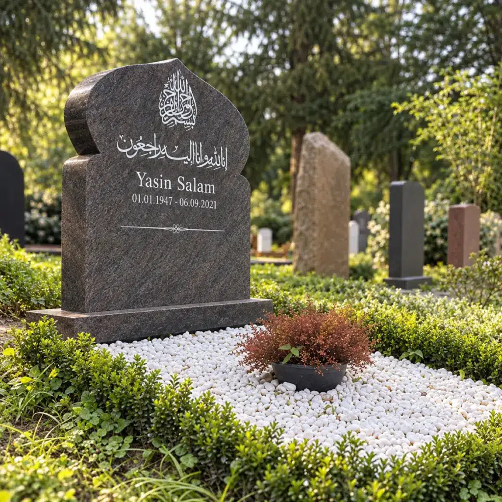 Doppelgrabstein Modell Noor aus Paradiso auf dem Friedhof